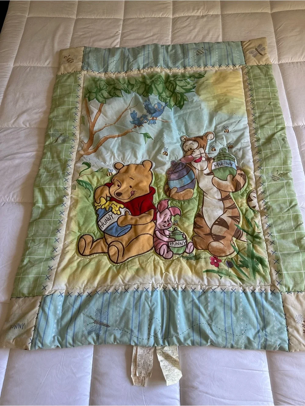 Disney Pooh Tigger Piglet Kids Bedding Throw - Green/Blue